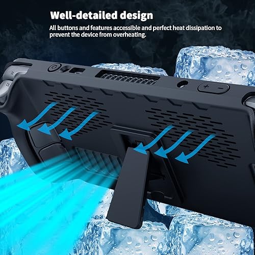 Miniatura 3 de KUNSLUCK Funda protectora para cubierta de vapor funda protectora de poliuretano termoplástico con soporte y 6 piezas de piel protectora compatible