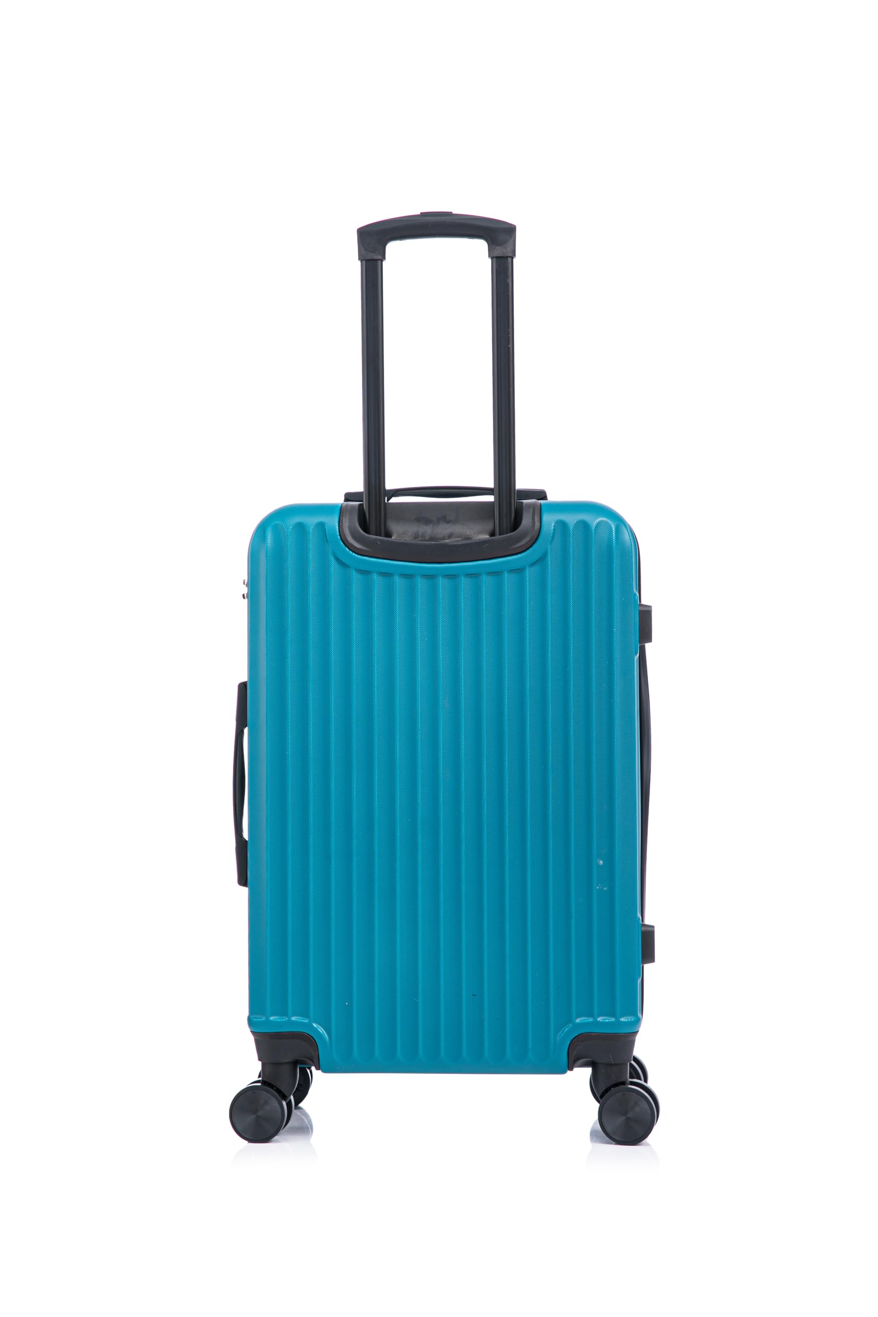 SMART-J Zestaw 3 walizek z twardym bagażem Tris (20"/24"/28") - bagaż podróżny z zamknięciem TSA, 4 kółka obrotowe, odporna na zarysowania powłoka ABS, lekka i wytrzymała, przezroczysty, Turchese (20
