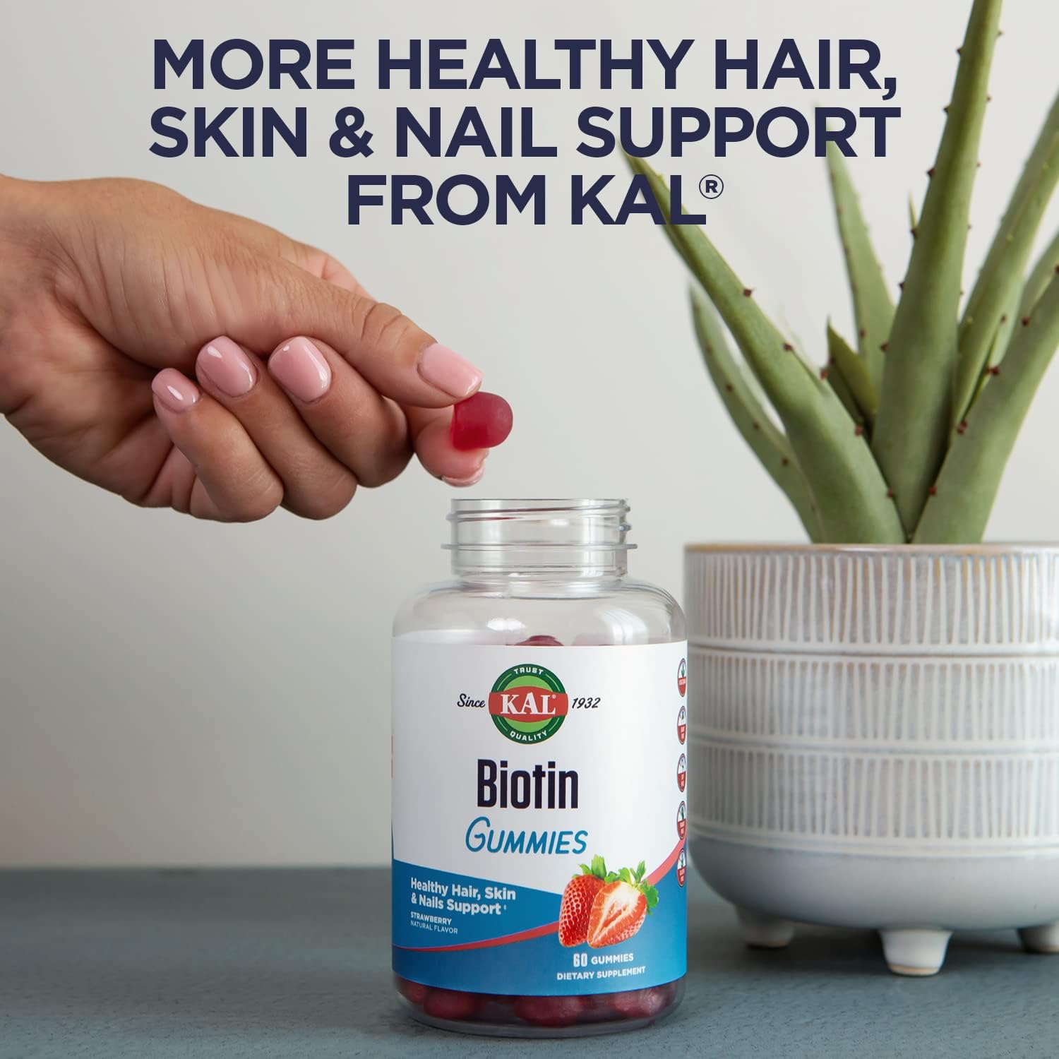 KAL Silica Plus, Silica Gel with Horsetail Extract, Healthy Hair, Skin & Nails Support, Maximum Absorption, Vibrant Hair, Glowing Skin Supplement, Vegan, Gluten Free, 90 Serv, 90 Quick Dissolve Tabs - Image 7