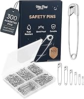 Mr. Pen 300 Safety Pins Assorted 5 Sizes 1-2.1 Inch Rust Resistant Nickel Steel Bulk for Sewing Crafts Clothes Quilts