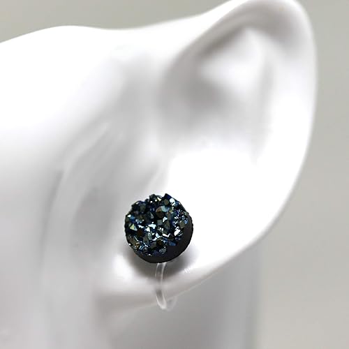 Miniatura 4 de Pendientes invisibles de imitación drusa para orejas no perforadas, 0.394 in