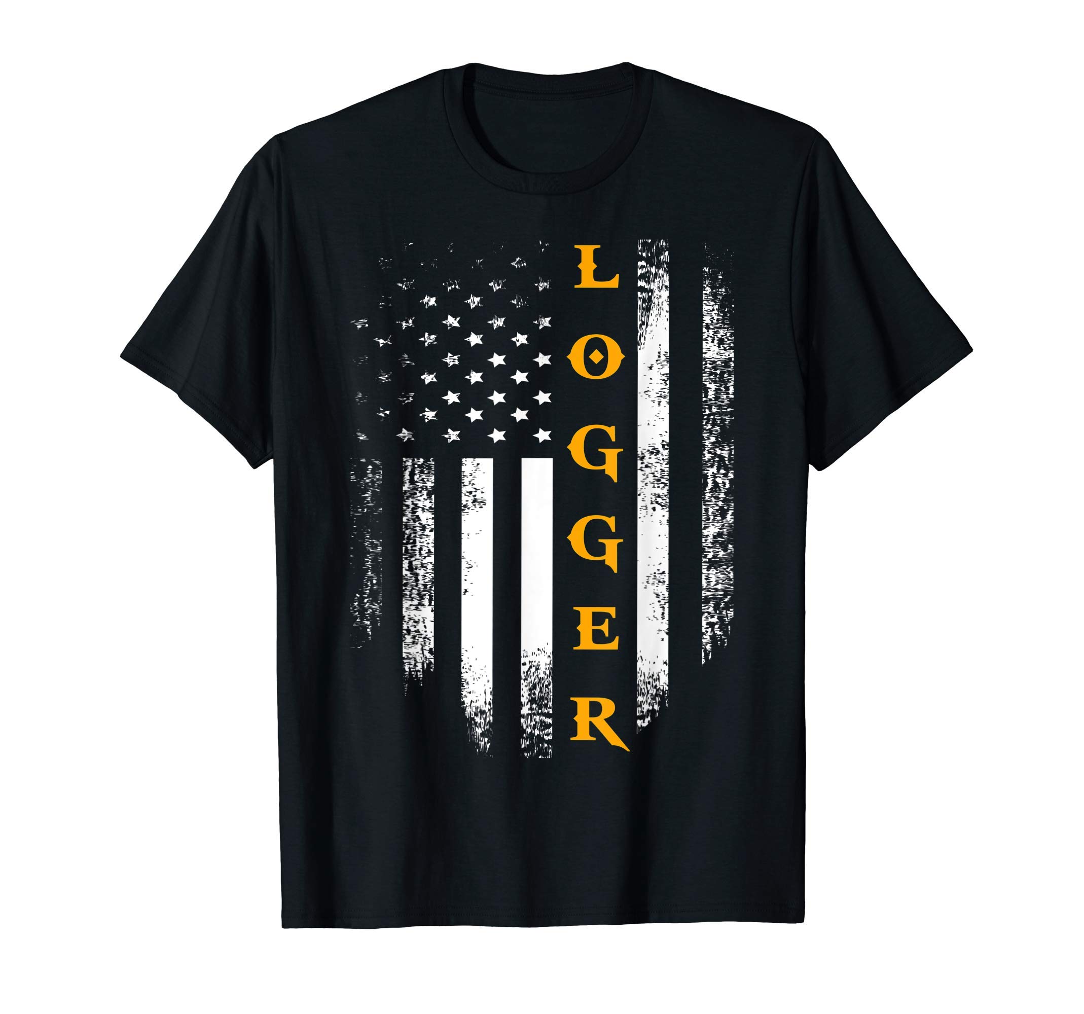 Logger Loves GiftVintage Logger With American Flag Logging/Carpenter Gift T-ShirtOEKO-TEX STANDARD 100