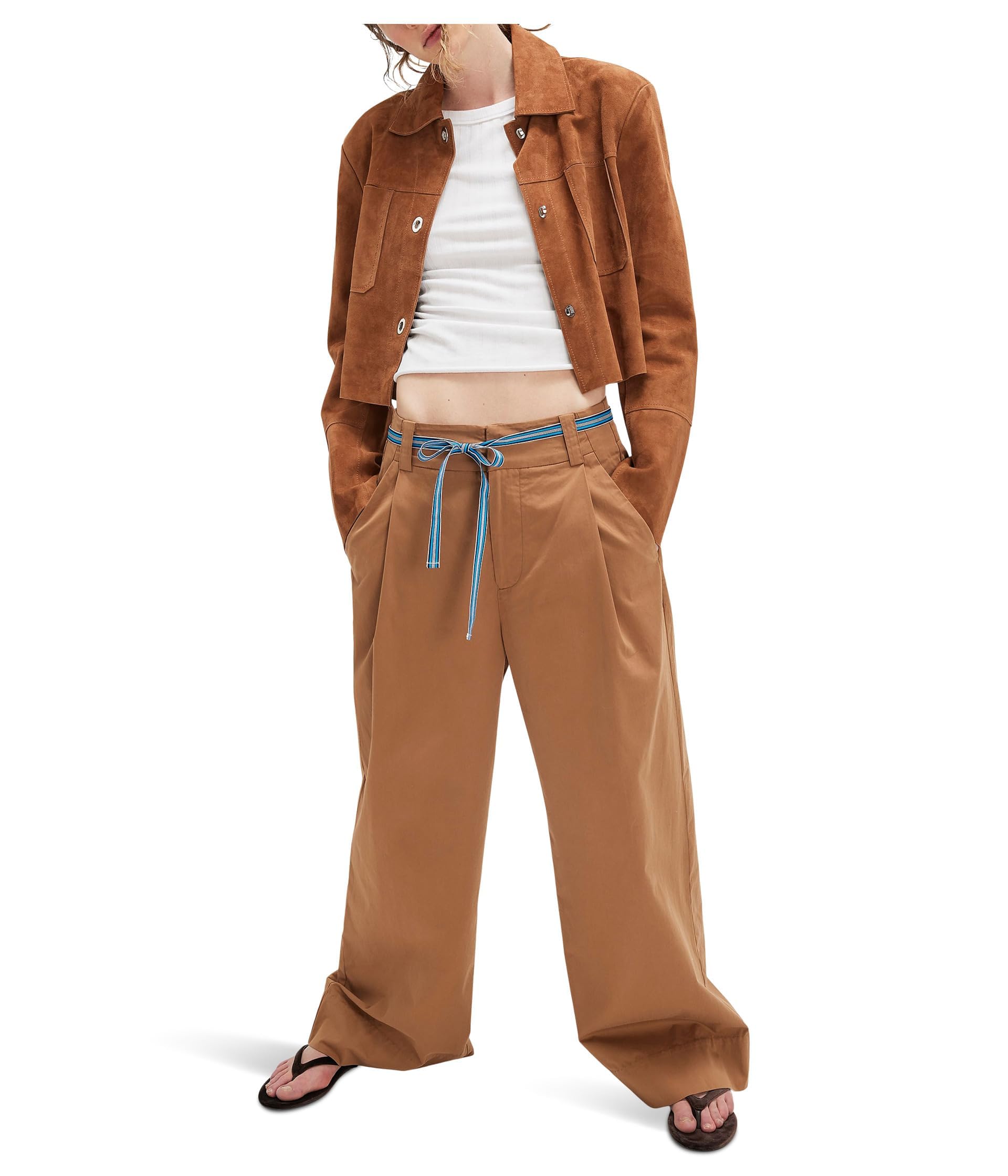 Free People Womens Buckle Back Trousers
