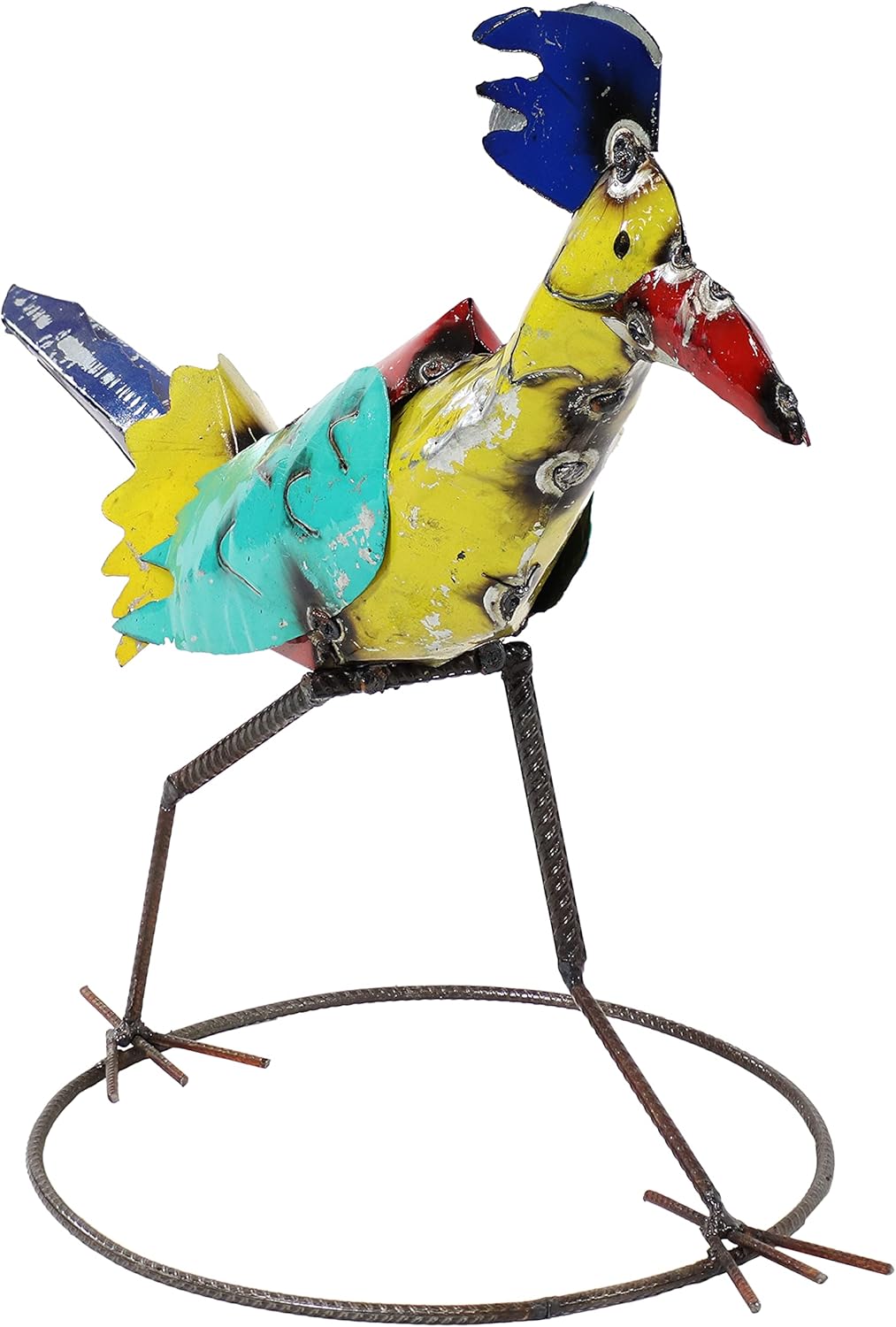 Sunnydaze Rustic Indoor/Outdoor Roadrunner Metal Art Statue - Hand-Painted Sculpture for Garden, Lawn, Landscape and Home - Colorful Bird Decoration -12-Inch