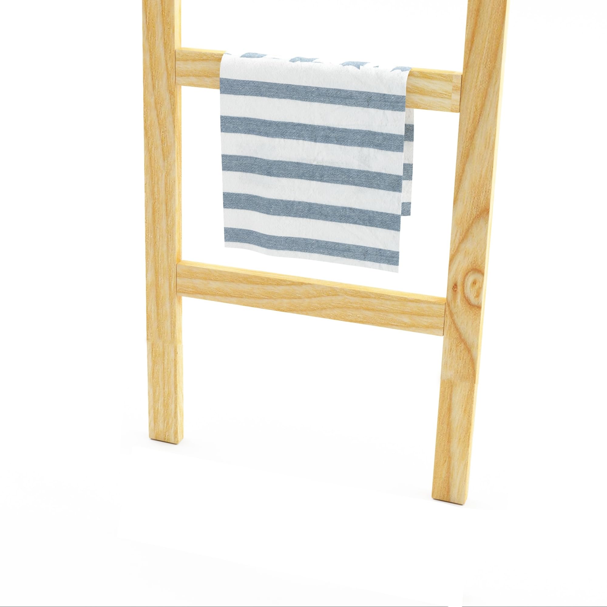 [en.casa] Scala Porta Asciugamani da Bagno Portasciugamani da Terra a Forma di Scala a 4 Pioli 120 x 47 cm Legno di Pino - Naturale