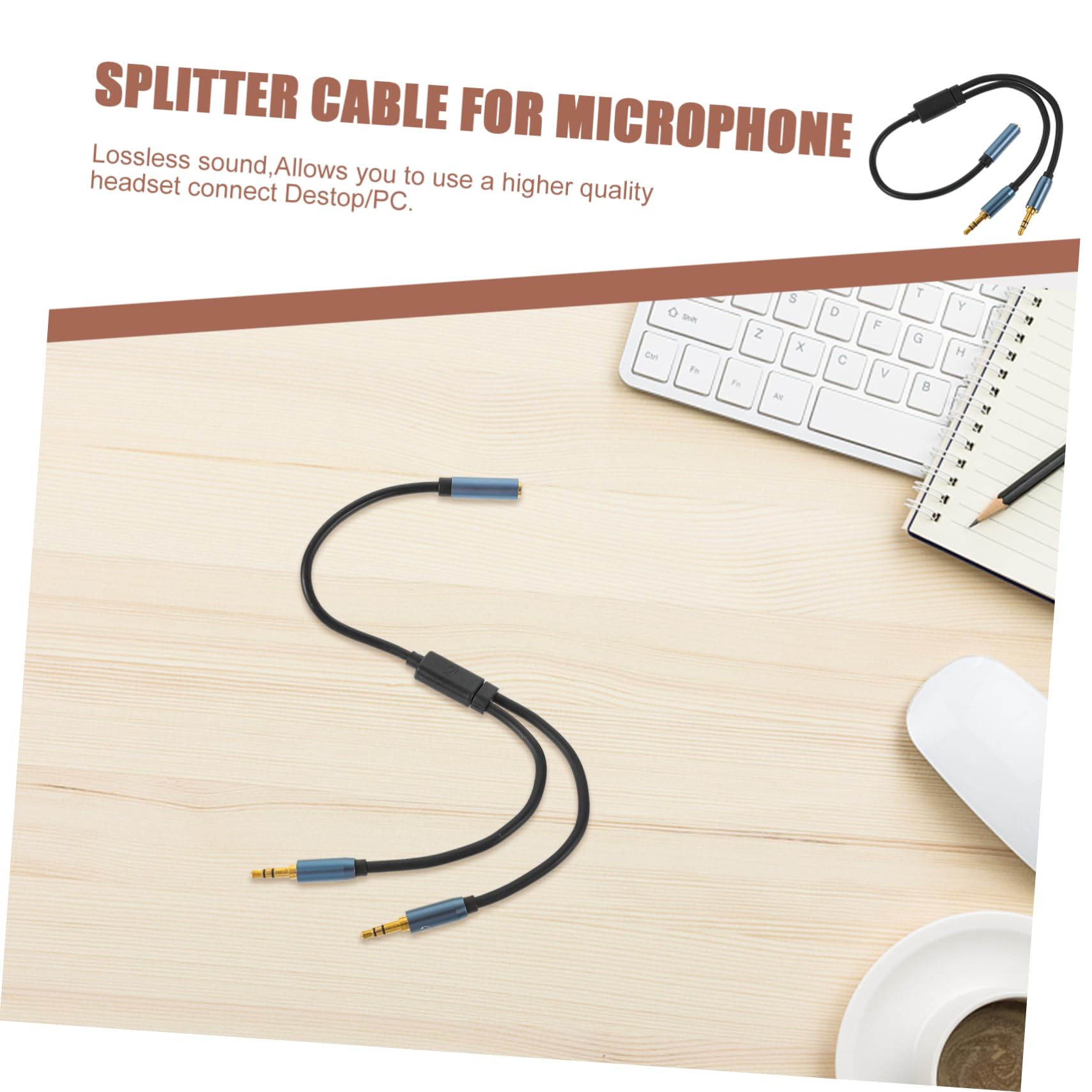 OSALADI 3stücke Headphone Mic Audio y Splitter Kabel Audio Adapter Für Pc Stereo-kopfhörer Und Mikrofon Kompaktes Und Leichtes Design Für Unterwegs