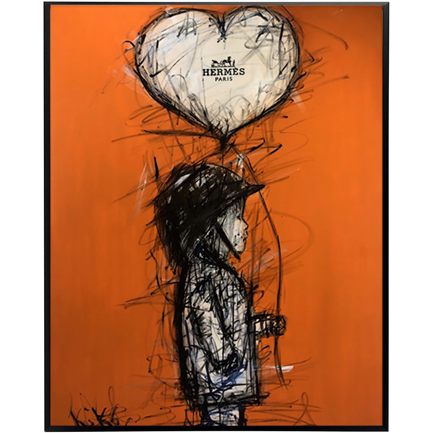 DQTUYIOP Banksy Art Print Heart Balloon Frameless 60x80cm Abstract Wall Art for Living Room Canvas Print of Banksy Grafitti Famous Painting Reproductions Wall Hangins, Bedroom Home Decorations