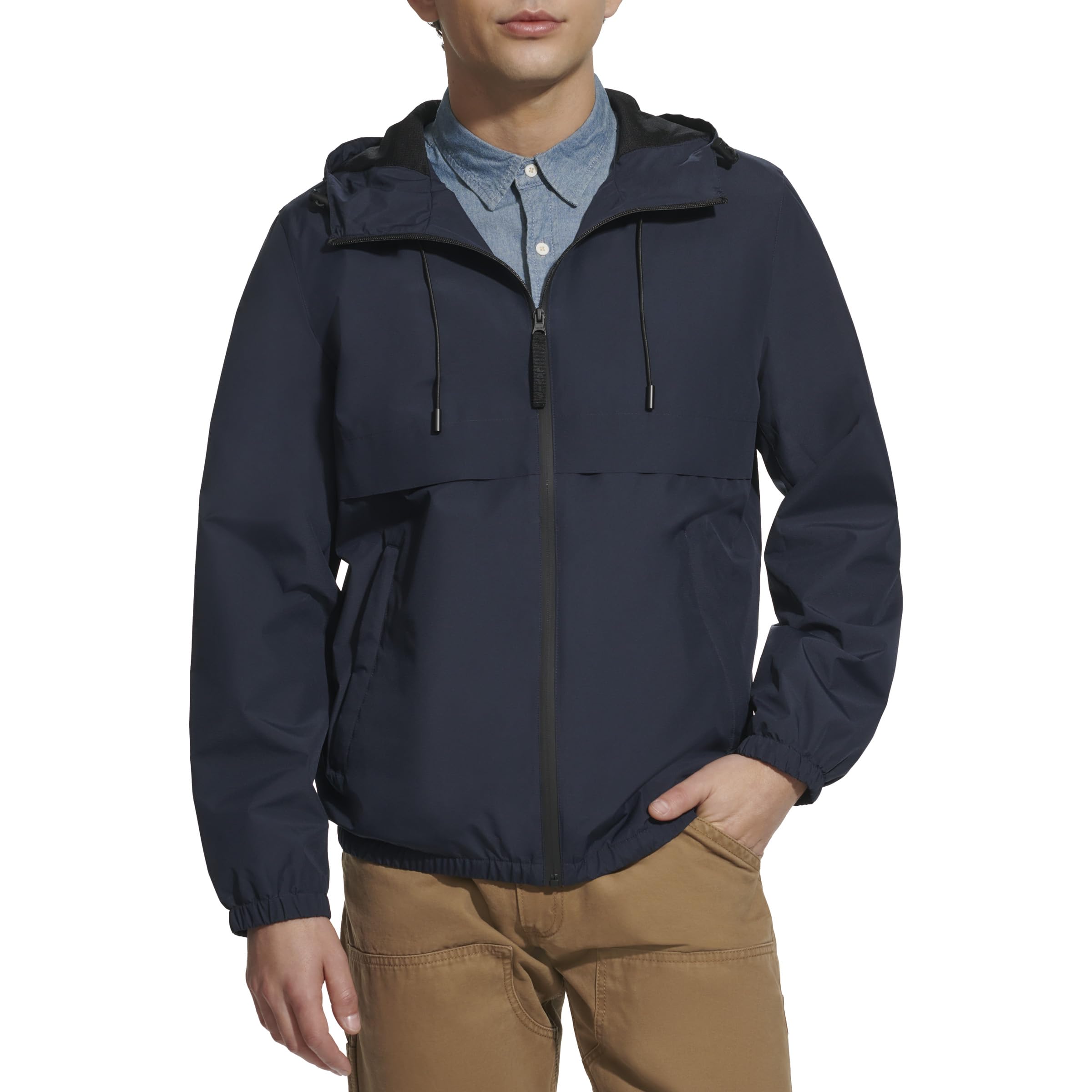 Levi's Men's Navy Hooded Rain Jacket & Windbreaker, Xl