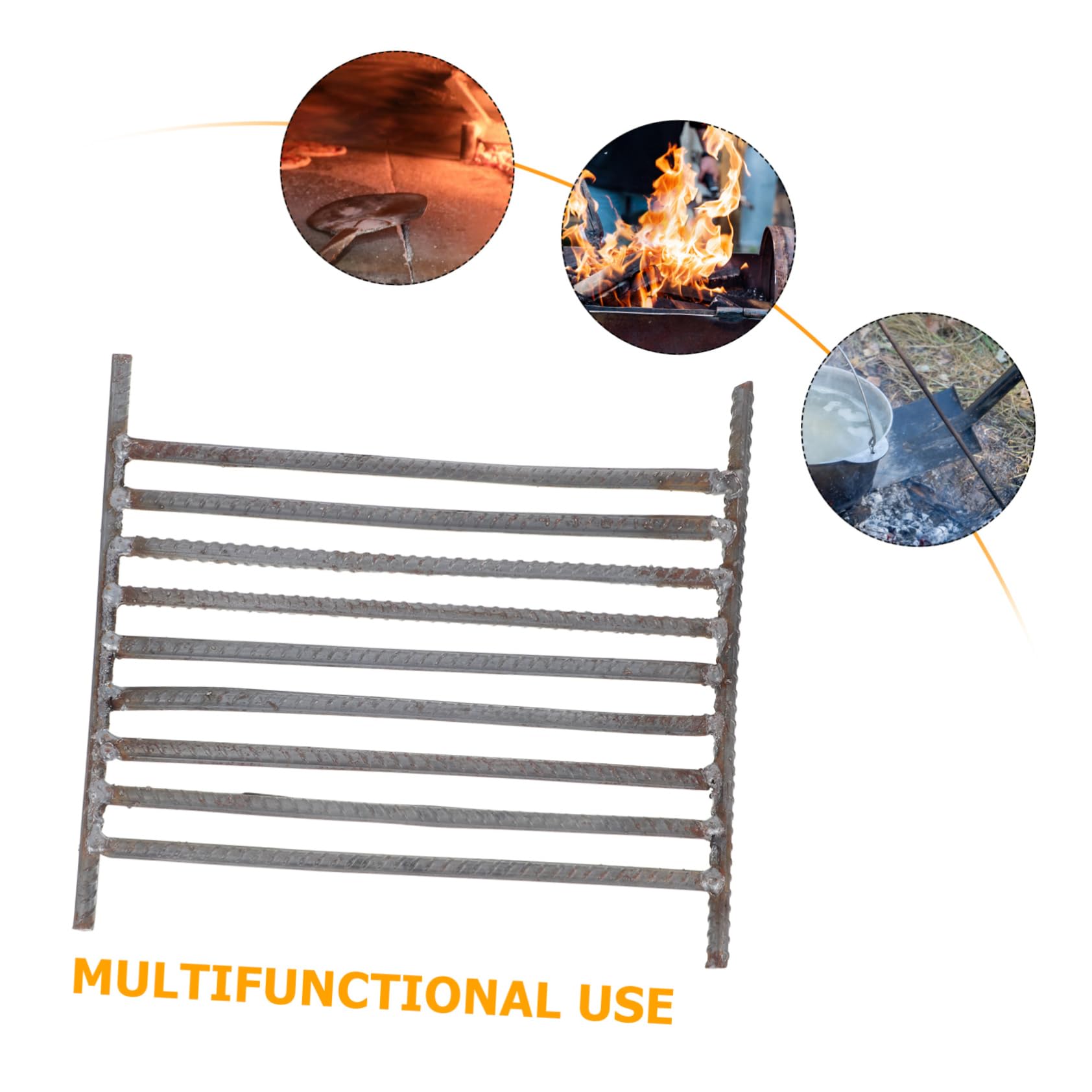Supvox Grillrost Rechteckig aus Stahl Grillrost für Feuerstelle Hitzebeständig und Robust für Innen und Außenbereich für Kamin und Holzofen