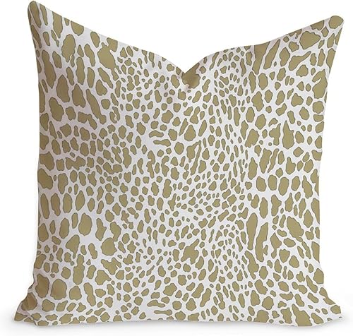 Vista 117 de Funda de cojín decorativa con estampado de guepardo verde peridoto para sofá, funda de almohada verde crema con estampado de leopardo a cuadros