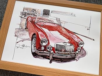 Amazon.co.jp: □BOW。池田和弘『MG-A』B5サイズ 額入り 貴重イラスト