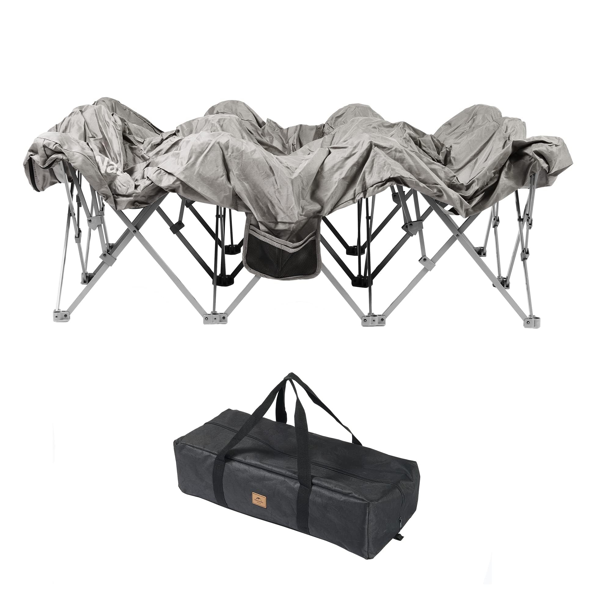 Naturehike Cama de camping plegable para 2 personas, estructura plegable de tamaño completo con bolsillo lateral y bolsa de transporte, solo colchón de aire no incluido