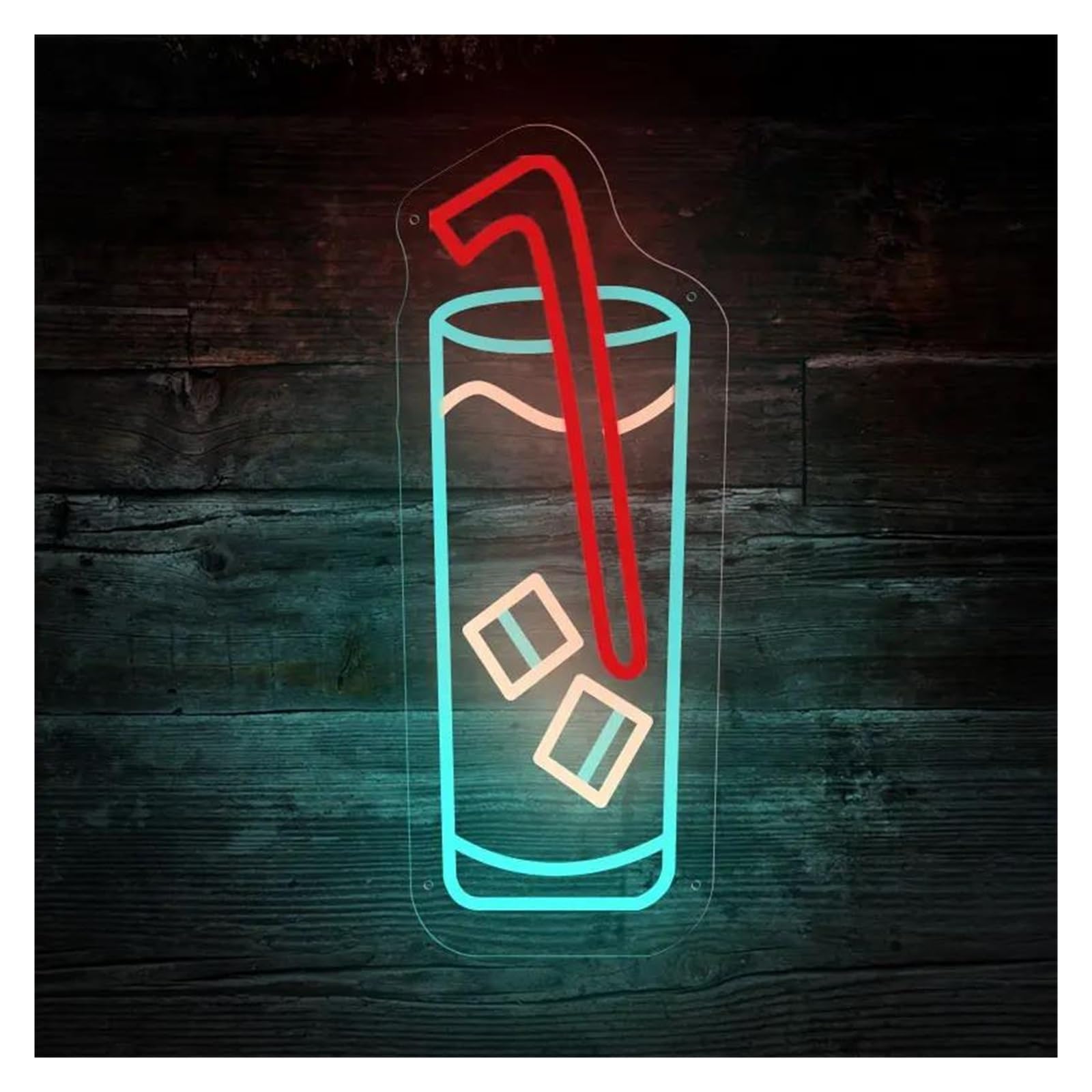LEMST Signs Lamp Bar Neon Lights Acrylic Neon Signs USB Powered, Adjustable Brightness Drink Neon Lights Suitable for Shop Decor AD Promotion Signs(20cmx50cm)