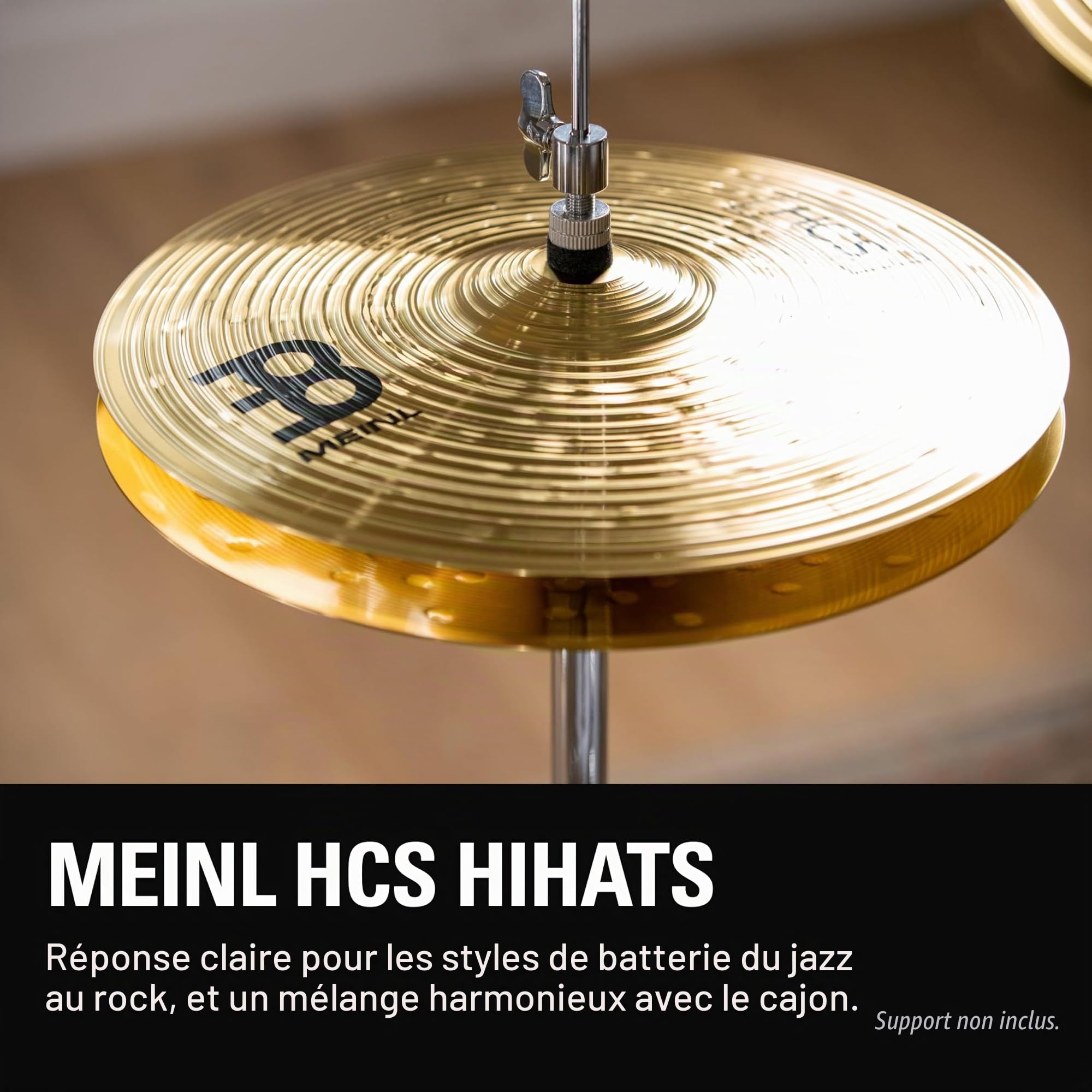 Meinl Cymbals HCS Cymbales Hihat 14 pouces (35,56cm) pour Batterie – Paire – Finition Traditionelle en Laiton, fabriquée en Allemagne (HCS14H)