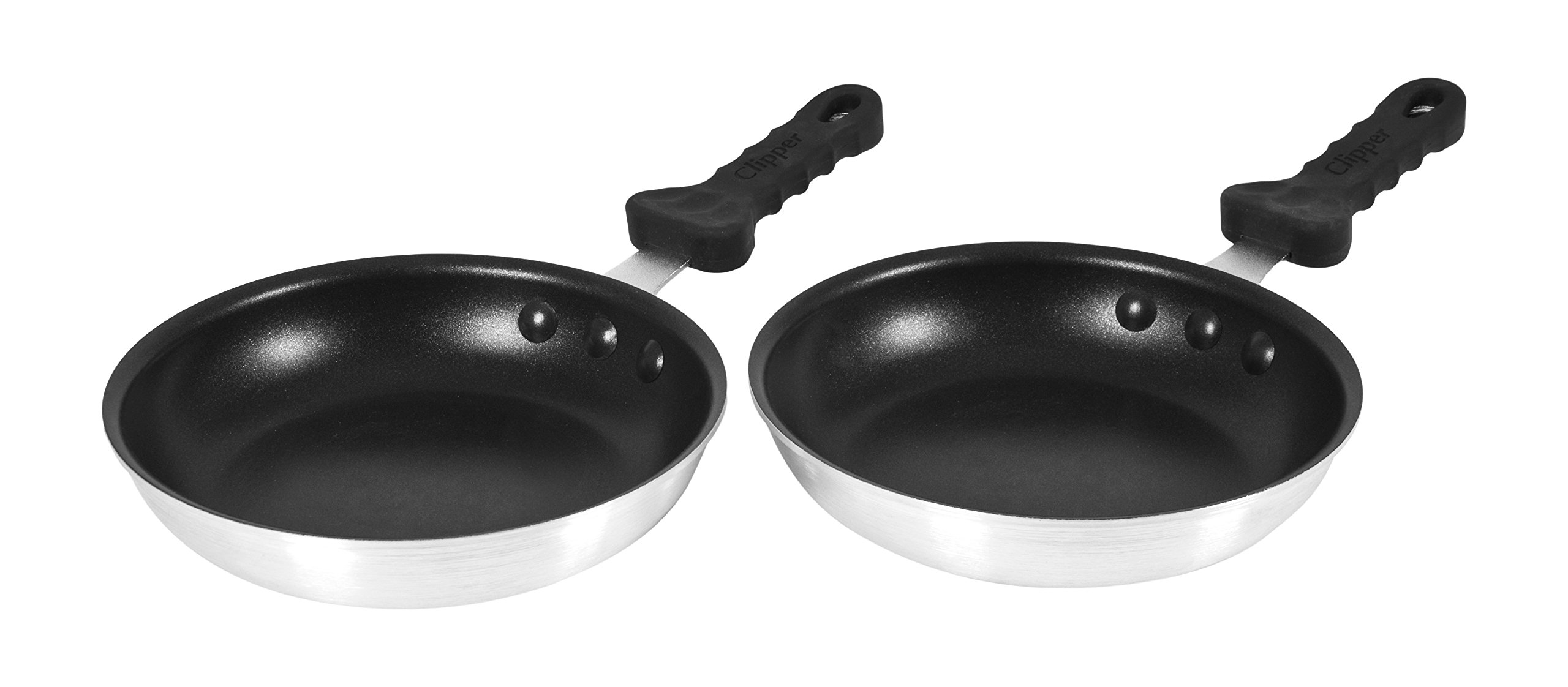 2 pack - 8 inch Commercial Non-Stick Fry Pans w/Ergo Silicone Grip