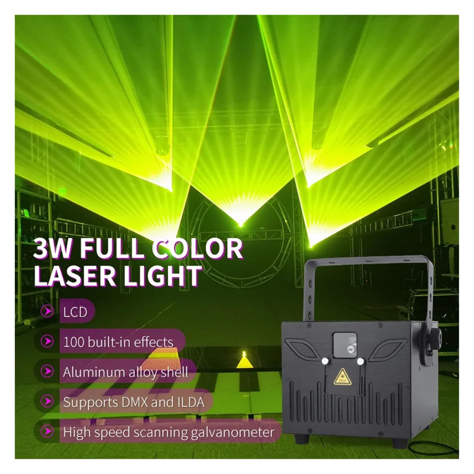 3W Światło RGB Skaner 3D Sta Efekty Świetlne DMX512 Projektor Wiązki DJ Disco Party Dla Sta Idealne OśWietlenie Sceniczne Dla Dj-óW