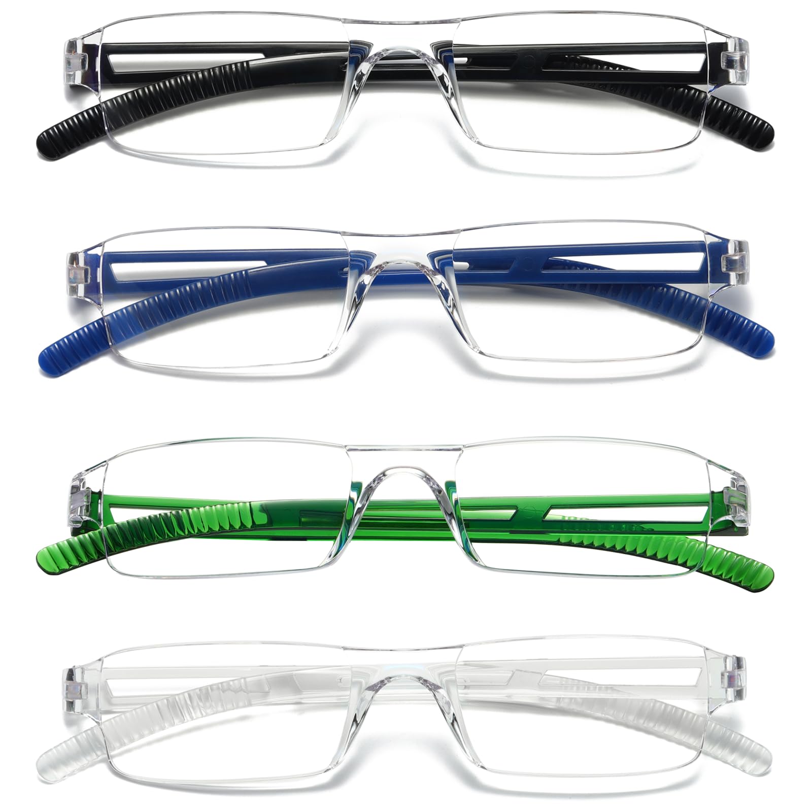 Viseng Blue Light Reading Glasses for Women & Men - Frameless Reading Glasses,fashionable…