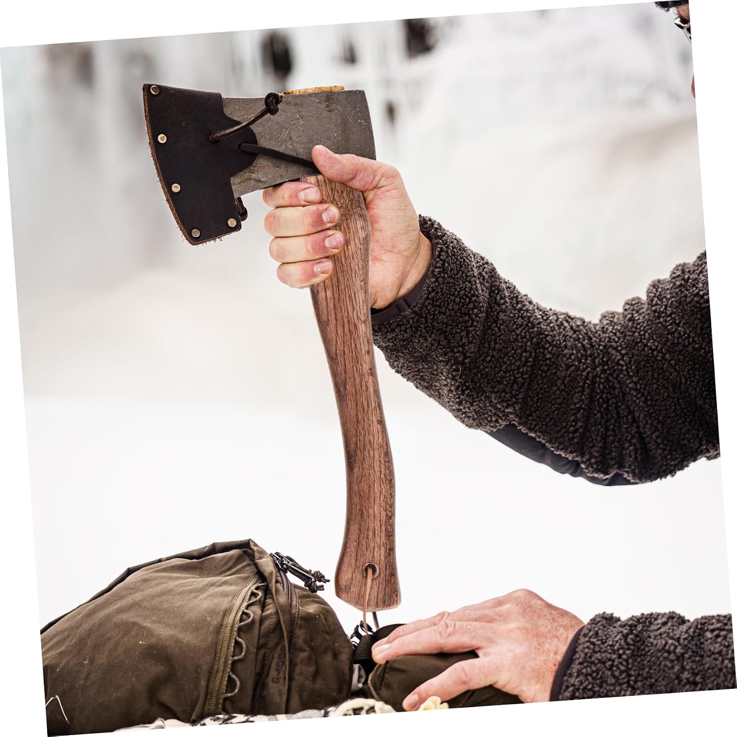 ORFOFE 2pcs Wooden Axe Handle Replacement - Grip Solid for Camp Hatchet and Fire Axe Maintenance Easy Installation and Effortless Use