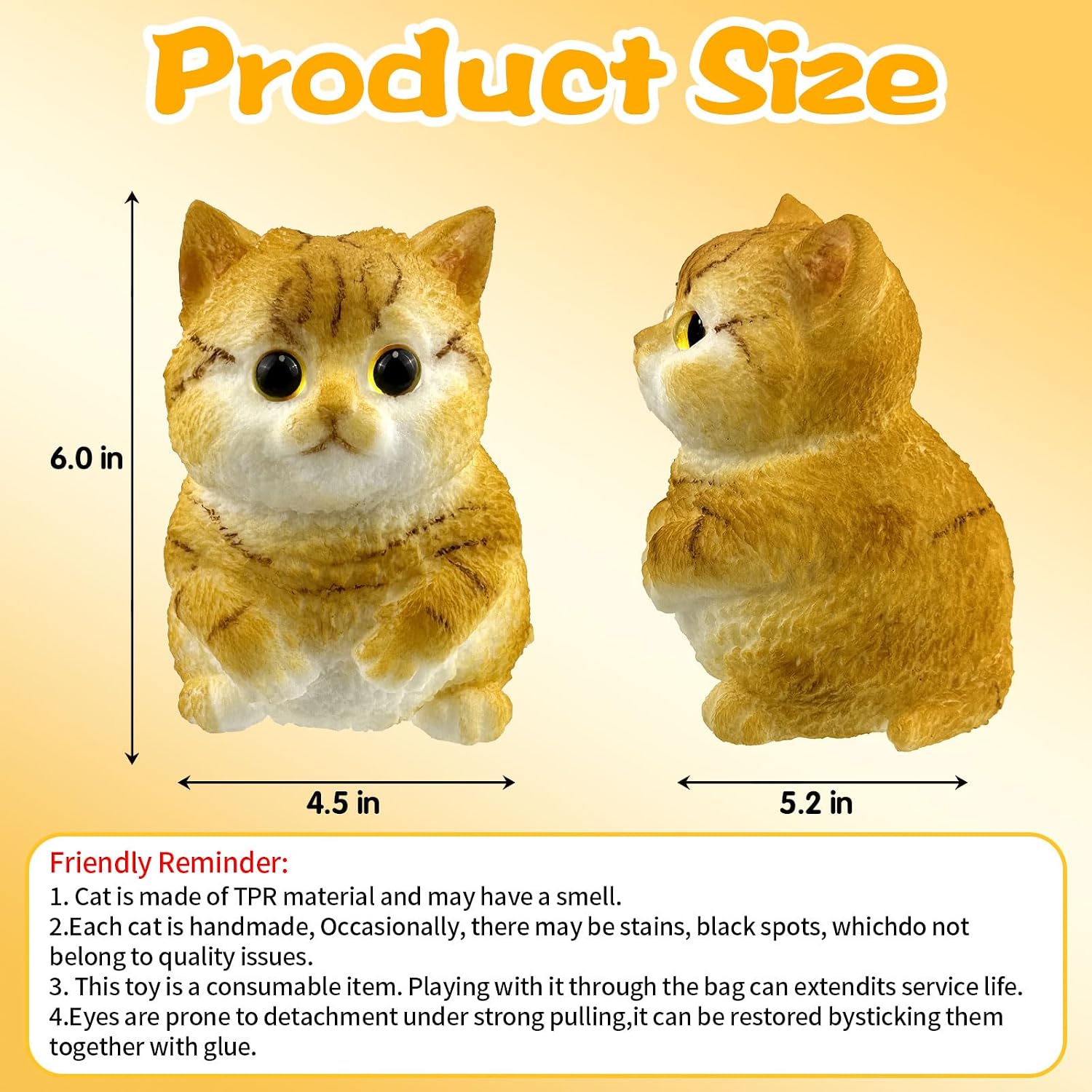 Big Hand Painted Cat Squishy Toys，Large Cute Ultra Soft Kitty Squeeze Fidget Toys for Stress Relief ,Kawaii Squishies Sticky Animal Toys for Adults Kids,Decompression Sensory Balls Toys (PMJB)