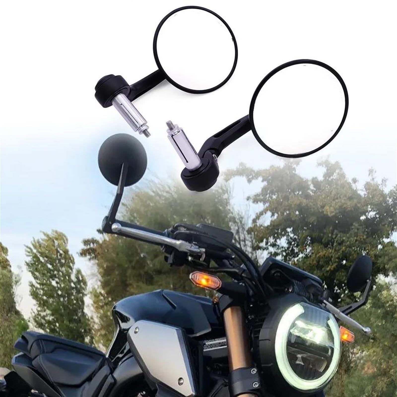 Espejo Retrovisor Universal De Aluminio CNC Para Manillar De Manillar Redondo, Color Negro, Para Suzuki Espejos Retrovisores Moto