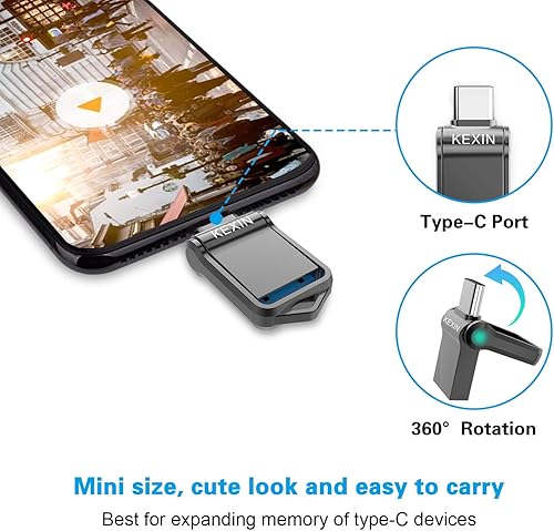 Miniatura 2 de KEXIN 32G USB C Flash Drive USB 3.0 Metal Dual Drive 32 GB USB Stick Mini Tamaño OTG Memory Stick para Tipo-C Android Smartphones Tablets