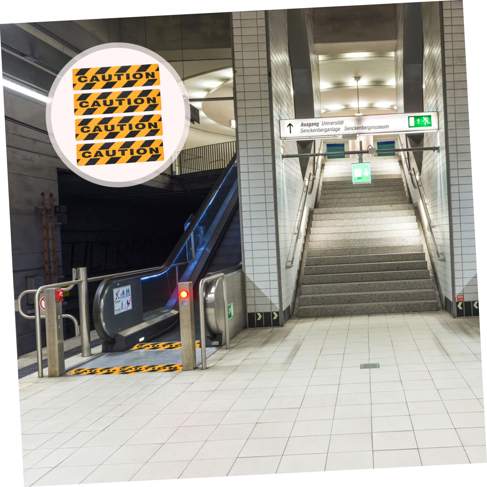 8pezzi Nastro Adesivo Antiscivolo Caution Strisce Di Sicurezza Per Scale e Camminamenti Facile Da Installare Alta Adesività Design e Resistente Per Superfici Lisce