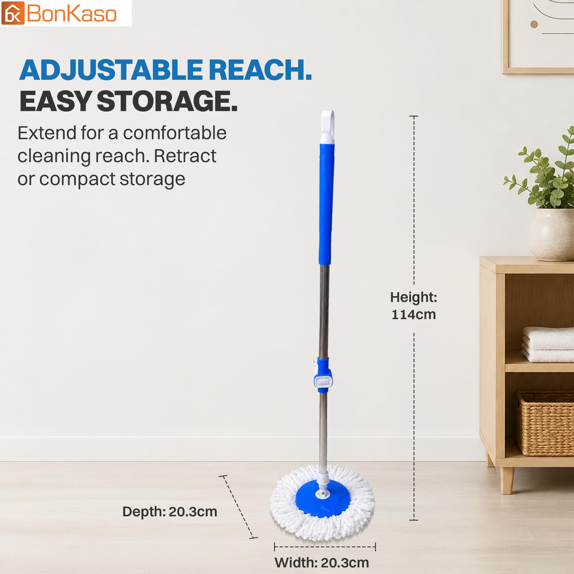 Bonkaso Spin Mop Rod - 50.5" Lightweight & Durable -6 Bonkaso Spin Mop Rod - 50.5" Lightweight & Durable -6