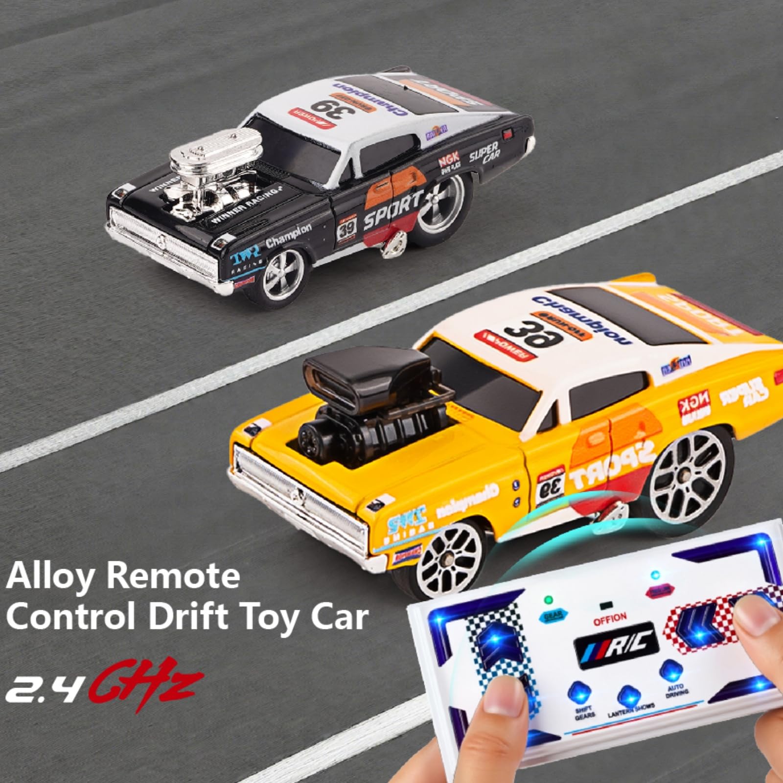 funnykid Mini Drift RC Cars, Remote Control Cars Gift Set Toys for 3 4 5 6 7 8 9 10 Year Old Boys, Alloy Body, 3 Speed - Image 4