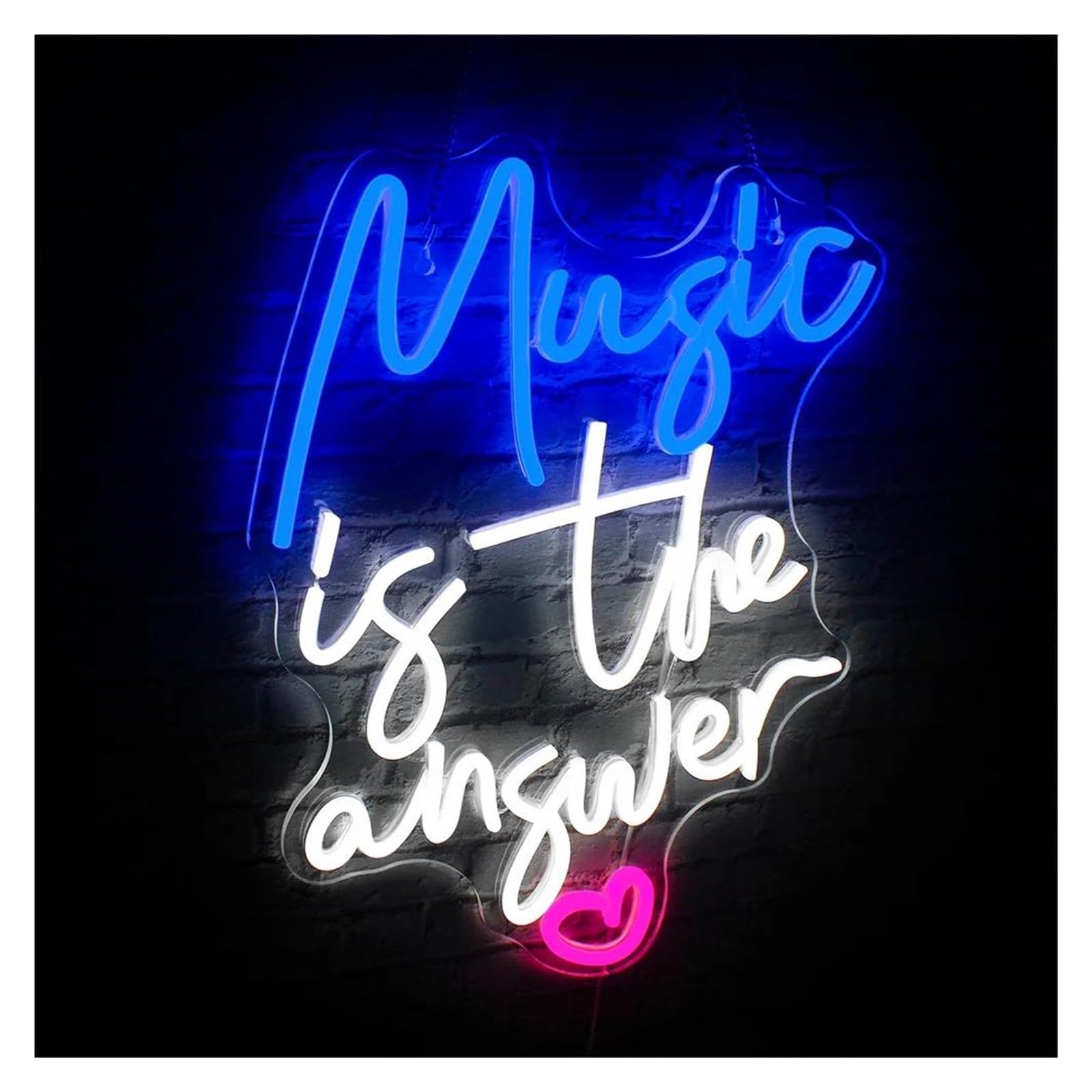 LEMST Signs Lamp Music is The Answer Neon Sign for Wall Decor Lights Dimmable Music Studio for Bar Party Live Music 32cmх42cm