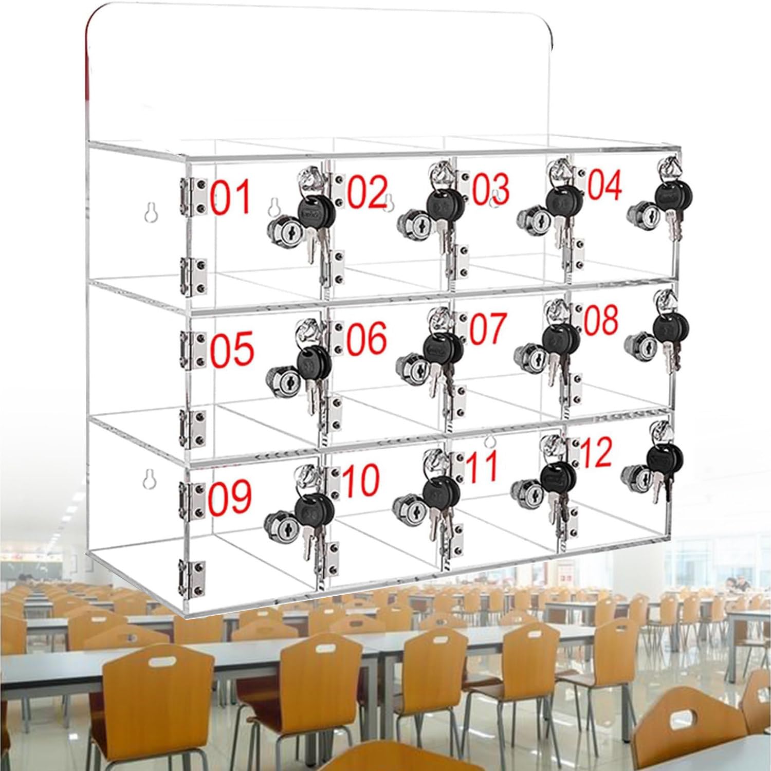 Casier mural portable 25 boîtes de rangement sécurisé à clés pour espaces partagés