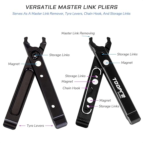 Miniatura 3 de Alicates maestros multifuncionales con extracción de eslabones maestros, palancas de neumáticos, eslabones de almacenamiento y gancho de cadena,