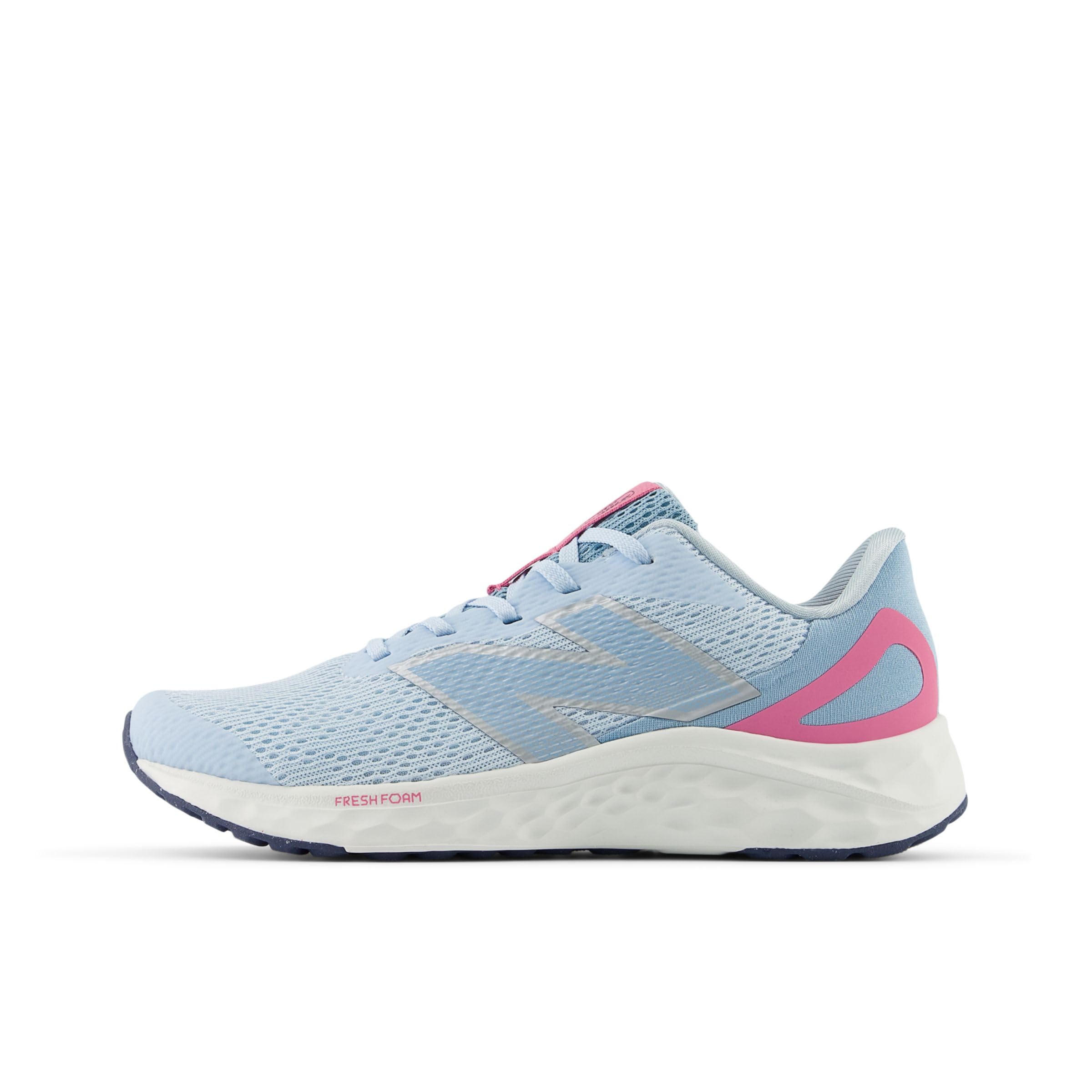 New Balance Tenis unisex para niños Fresh Foam Arishi V4 con cordones, Azul cantera/rosa real/azul cromado, 6 Big Kid