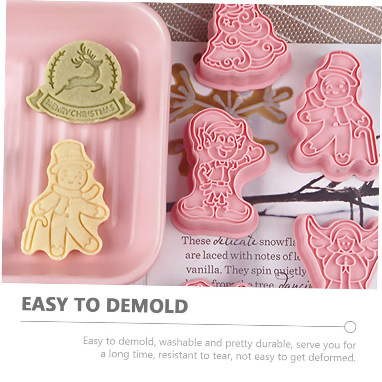 Cabilock 4 Juegos Molde Para Galletas Cortadores De Galletas Sellos Navideños Para Galletas Adornos Navideños Para Galletas Sellos Para Galletas De Fondant Para Fondant Cortadores 8 Uds * 4