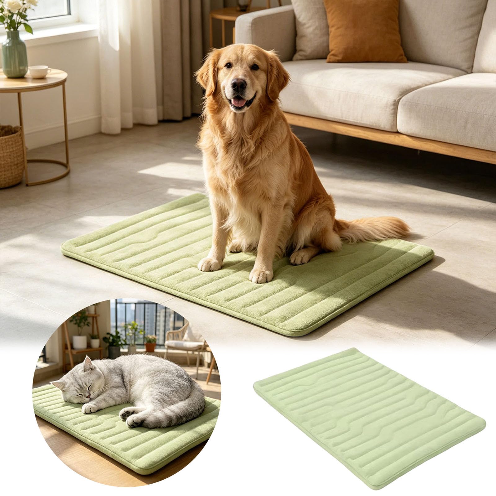 Générique Tapis Rafraichissant Chat Et Chien, Durable Tapis Refroidissant pour Chat Portable, Couverture Rafraichissante Chiens Chaleur Matelas Réfrigérant Animaux, Lavable, Anti-Morsures