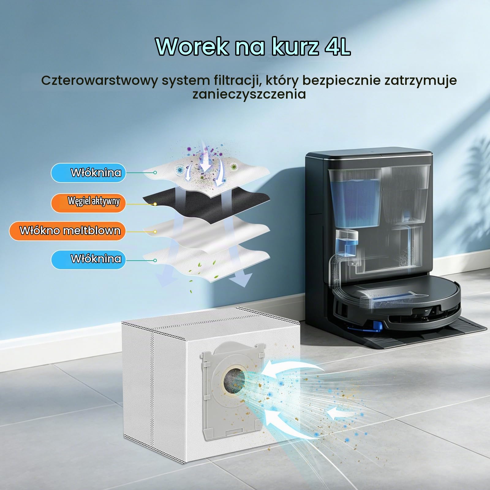 22 sztuki akcesoriów do robota odkurzającego Ecovacs Deebot T90 Omni / T90 PRO Omni / X12 PRO Omni, części zamienne z 1 główną szczotką, 6 workami do kurzu, 3 wałkami mopa, 4 filtry, 6 szczotek