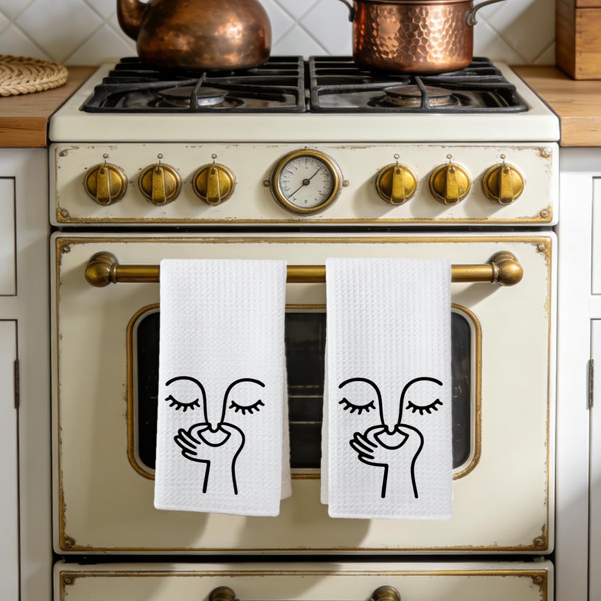 2 Pcs Funny Bathroom Hand Towels, 14x24 In, Humorous Pinch Nose Decor Towel image 4