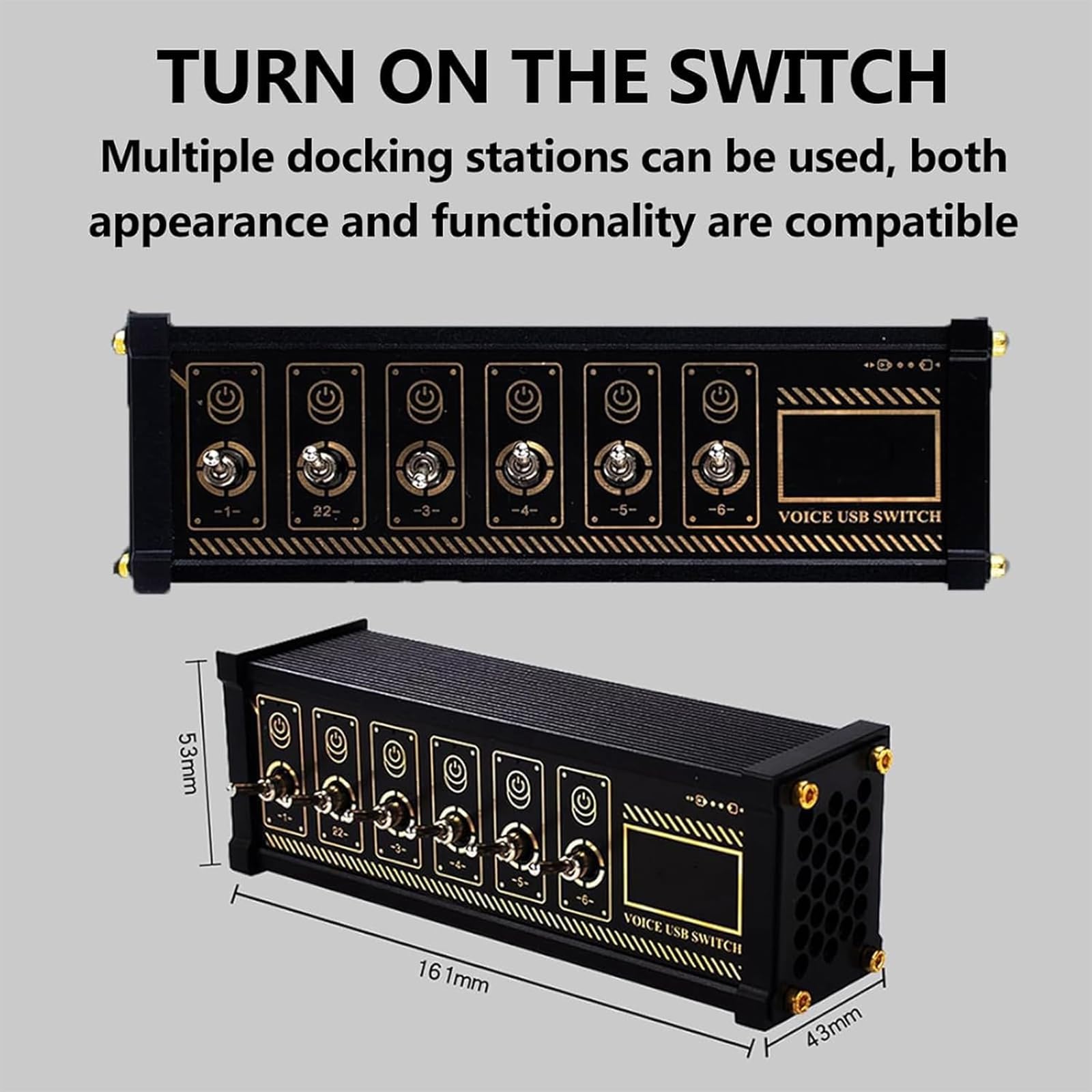 Switcher USB a 6 Porte, 6 Switch Individuali con Spia Luminosa, Condivisione Dispositivi USB, Ideale Come Regalo per Il Fidanzato, per Ufficio, Home Entertainment E Piccoli Studi