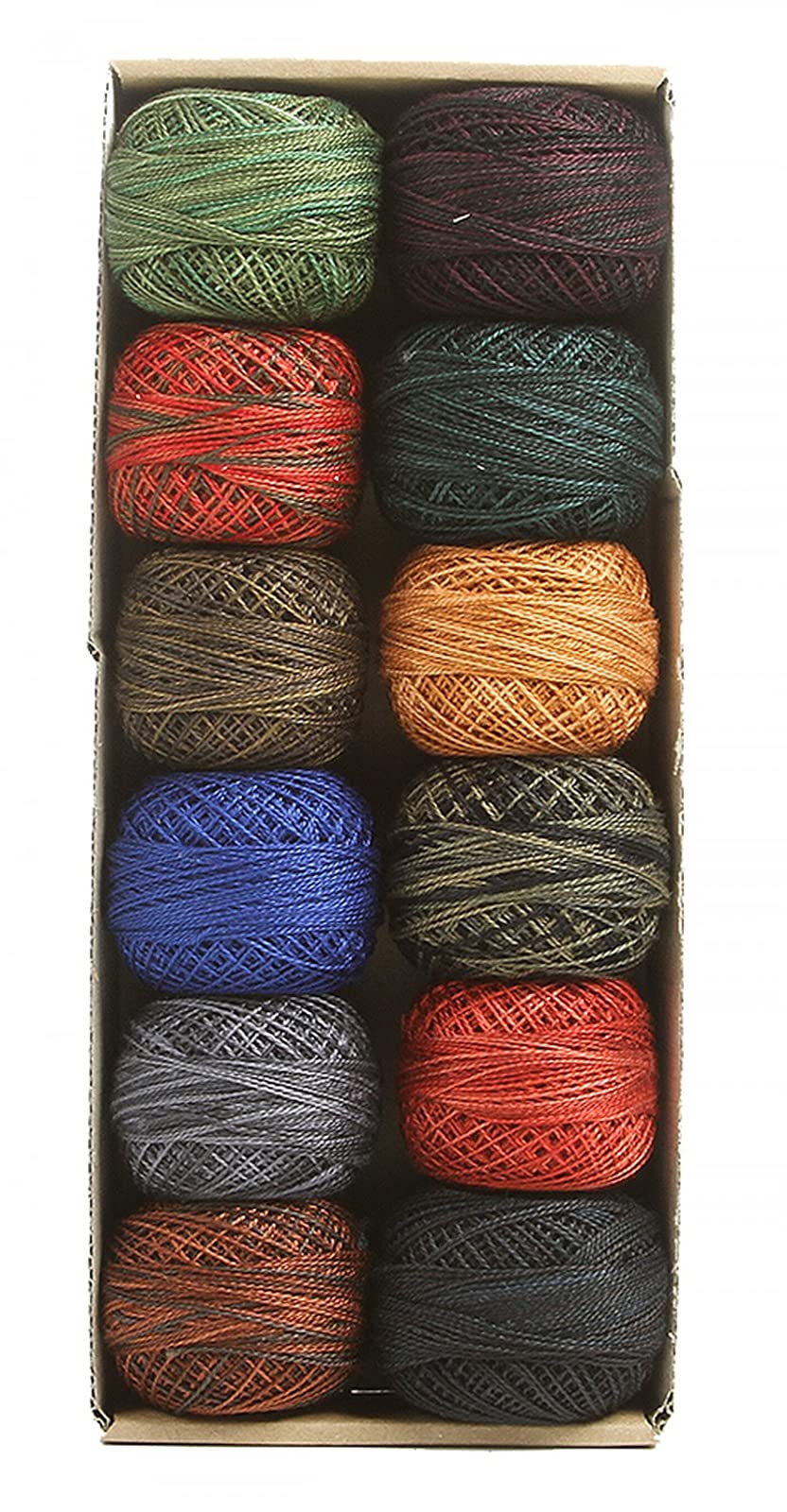 Valdani Inc Valdani Pearl Cotton Ball Size 5 46yd 12 Colors Country Lights Set 1 Dark Thread, Multi