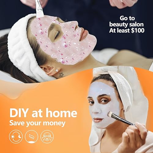 Miniatura 10 de Fokiabin Mascarilla facial profesional de gel natural para tratamientos faciales, máscara de goma iluminadora e hidratante, 23 onzas líquidas para