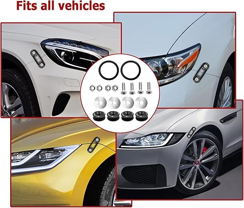 Miniatura 7 de Kit universal de cierre de liberación rápida para maletero de parachoques Billet, de liberación rápida para parachoques delantero y trasero,