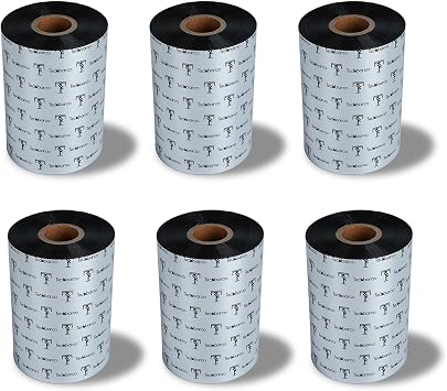 6 Rolls 4.33" x 1476' Premium Enhanced Wax Thermal Transfer Ribbon