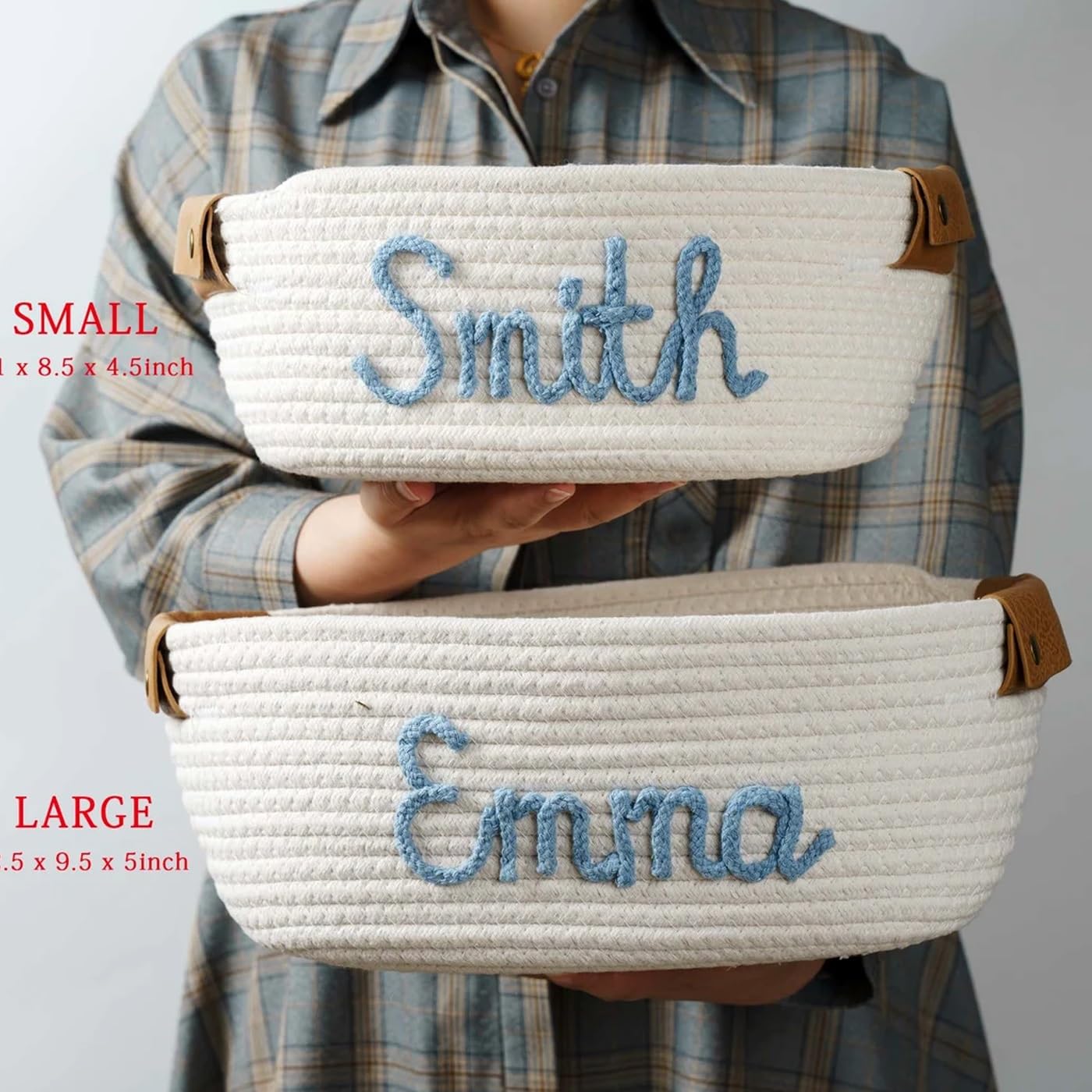 Cestino Personalizzato Con Nome For Baby Shower For Bambine E Bambini, Cestino In Cotone Personalizzato Con Nome, Regalo For Neonati/animali Domestici/giocattoli(13x24x32cm)