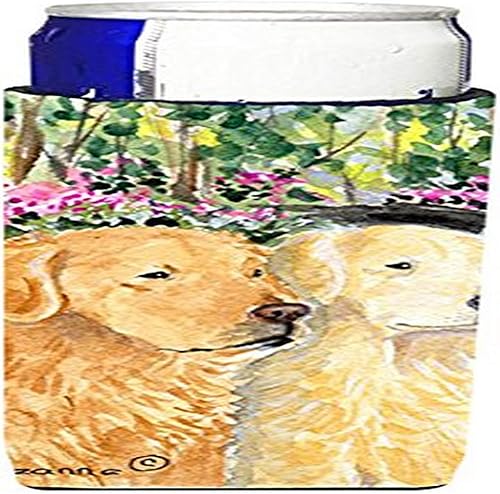 Caroline's Treasures SS8974MUK Golden Retriever Ultra Hugger para latas delgadas, funda enfriadora de latas, lavable a máquina, funda para bebidas,