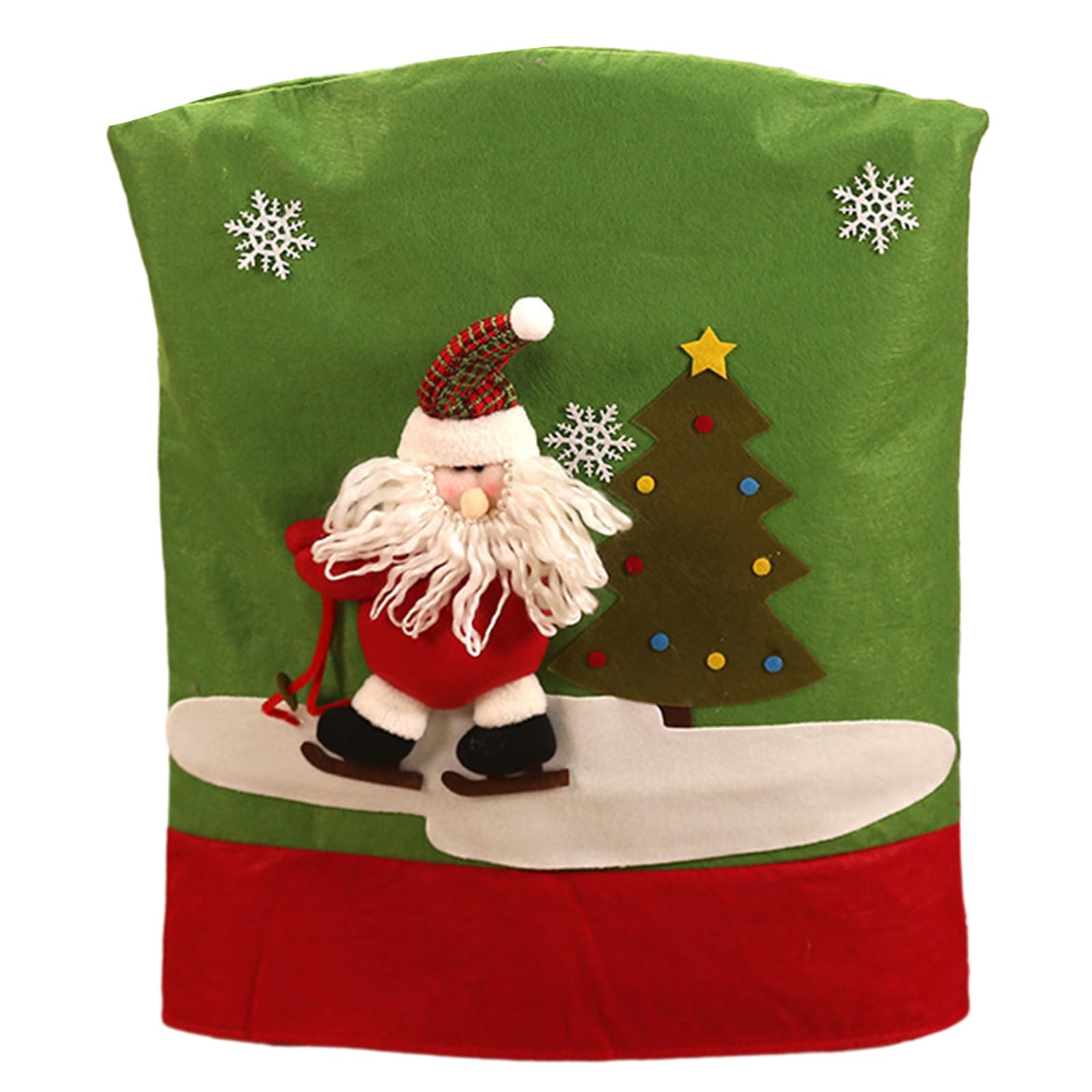 Elnwnnkc Elder Christmas Chair Back Cover Adorable Cartoon Santa Chair Back Decor Forxmas Kitchen Dining Slipcovers Santa Covers Festive Covers Cartoon Christmas Home Decorations