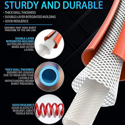 Miniatura 3 de Líneas de aire para semircamión, mangueras de freno de aire en espiral de 15 pies con cables de 12 y 40 pulgadas, juego de bobinas de freno de 1