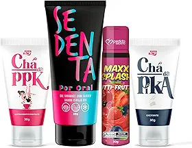 Kit Sexshop Casal Oral Vibrante Gel Excitantes Efeito Adstringente Efeito Gela Prolongador Masculino