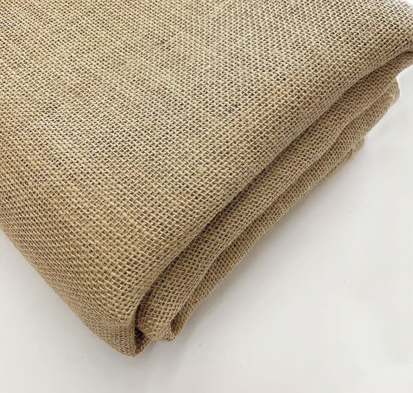 TOWNBUS - 100% Natural Jute Fabric | 51" x 1 Meter – Eco-Friendly, Breathable, Uncoated Burlap Material for Crafts, Upholstery, Sewing, and DIY Projects
