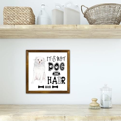 Vista 101 de Letrero de madera con texto en inglés «It's Not Dog Hair» («It's Not Dog Hair» American Bully Dog Dog), regalo decorativo para la pared del hogar
