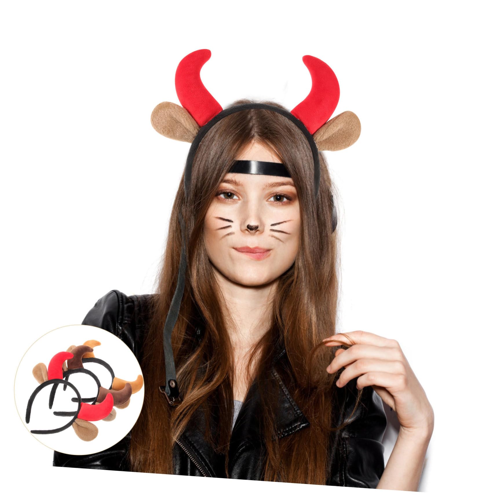 SHERCHPRY 12pezzi Corna Di Halloween Con Fasce Per Accessori Per Travestimenti Decorazioni Per Feste e Cosplay Disponibili Scuro
