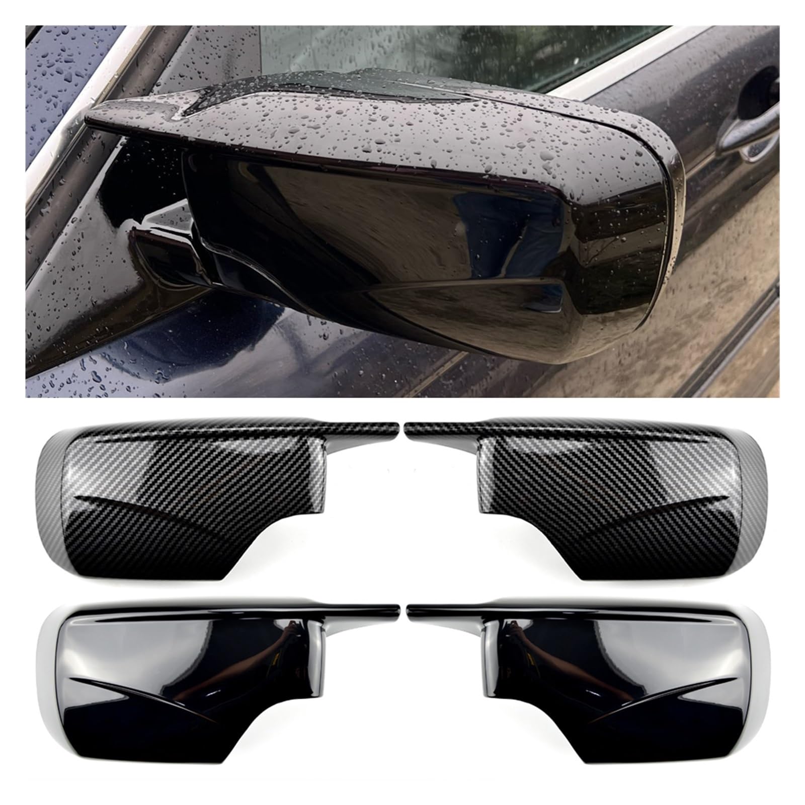 Specchietto retrovisore dell'automobile Per BMW E46 316i 318i 318d 320d 320i 323i 325i 328i 330d 330i ABS Copertura specchietto retrovisore Coperchio(Glossy Black)